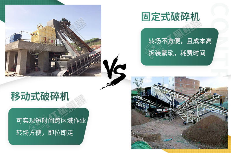 流動粉碎石機，可以隨時轉(zhuǎn)場停車生產(chǎn)的破碎生產(chǎn)線