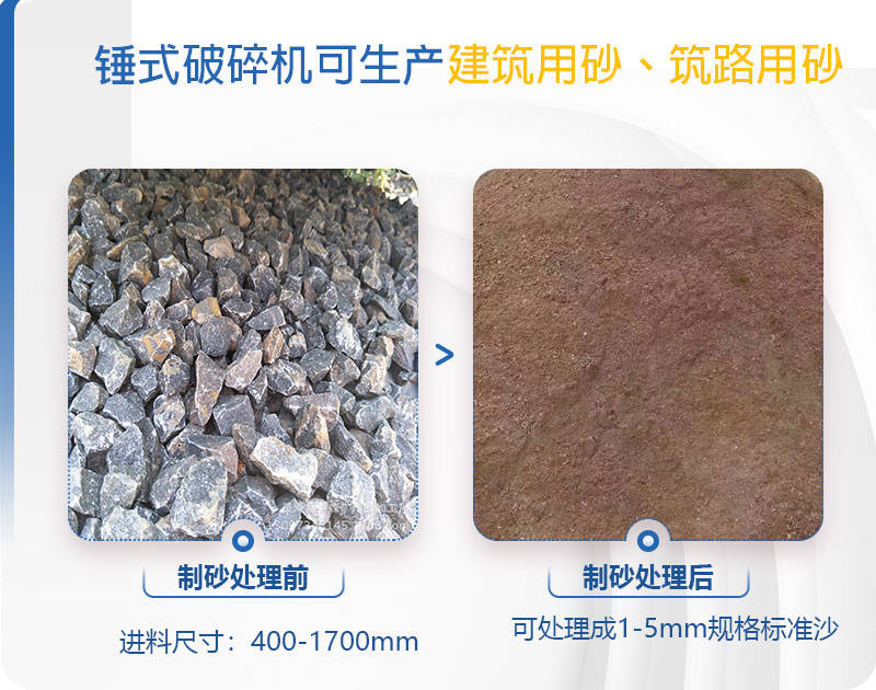 pcz1615重錘破可以制砂嗎，附現(xiàn)場視頻